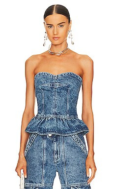 Isabel Marant Etoile Solizinia Jean Top in Light Blue from Revolve.com | Revolve Clothing (Global)