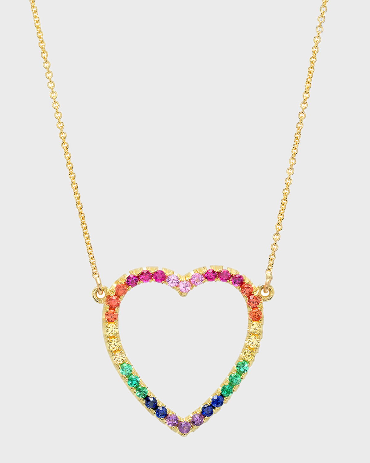 Large Rainbow Open Heart Necklace | Neiman Marcus