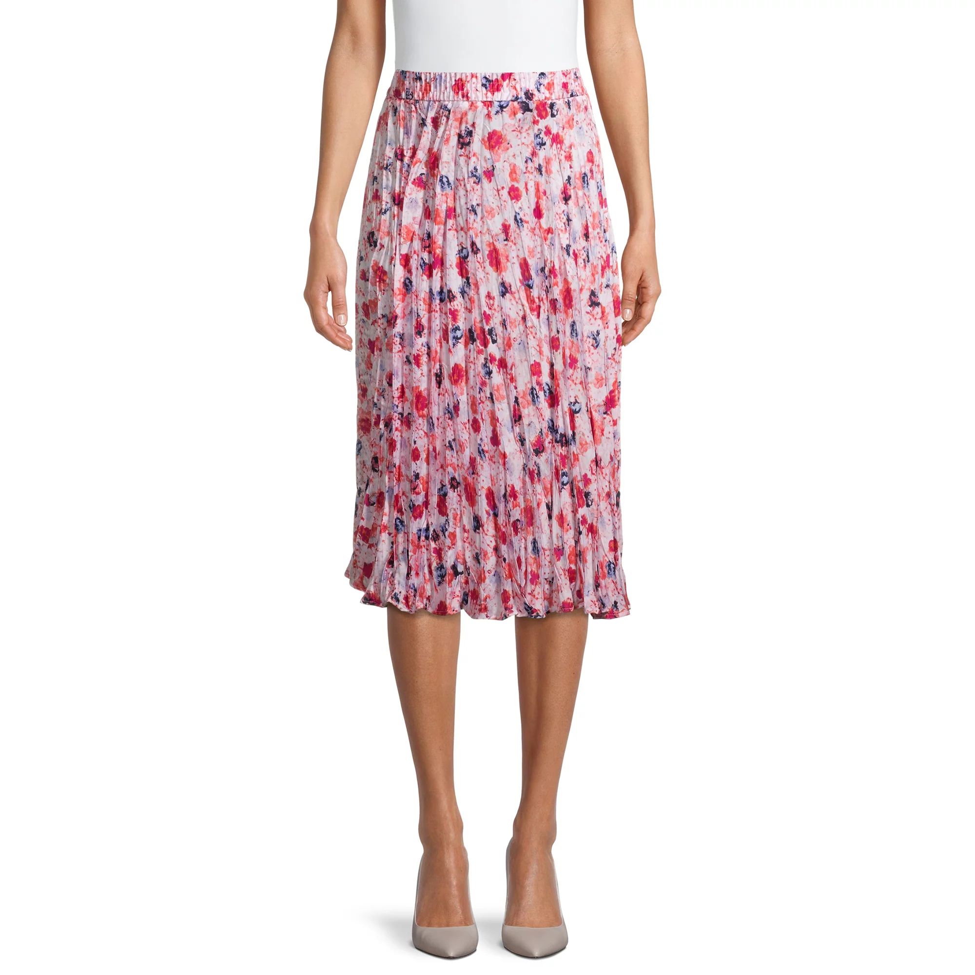 Time and Tru Women's Midi Crinkle Skirt | Walmart (US)