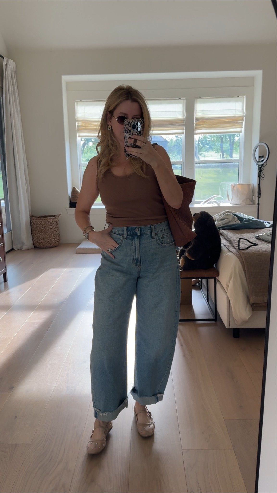 Simple summer outfit. Barrel jeans, tank top, mom outfit, easy outfit, affordable clothing, cute casual

#LTKgrwm #LTKOver40 #LTKPetite