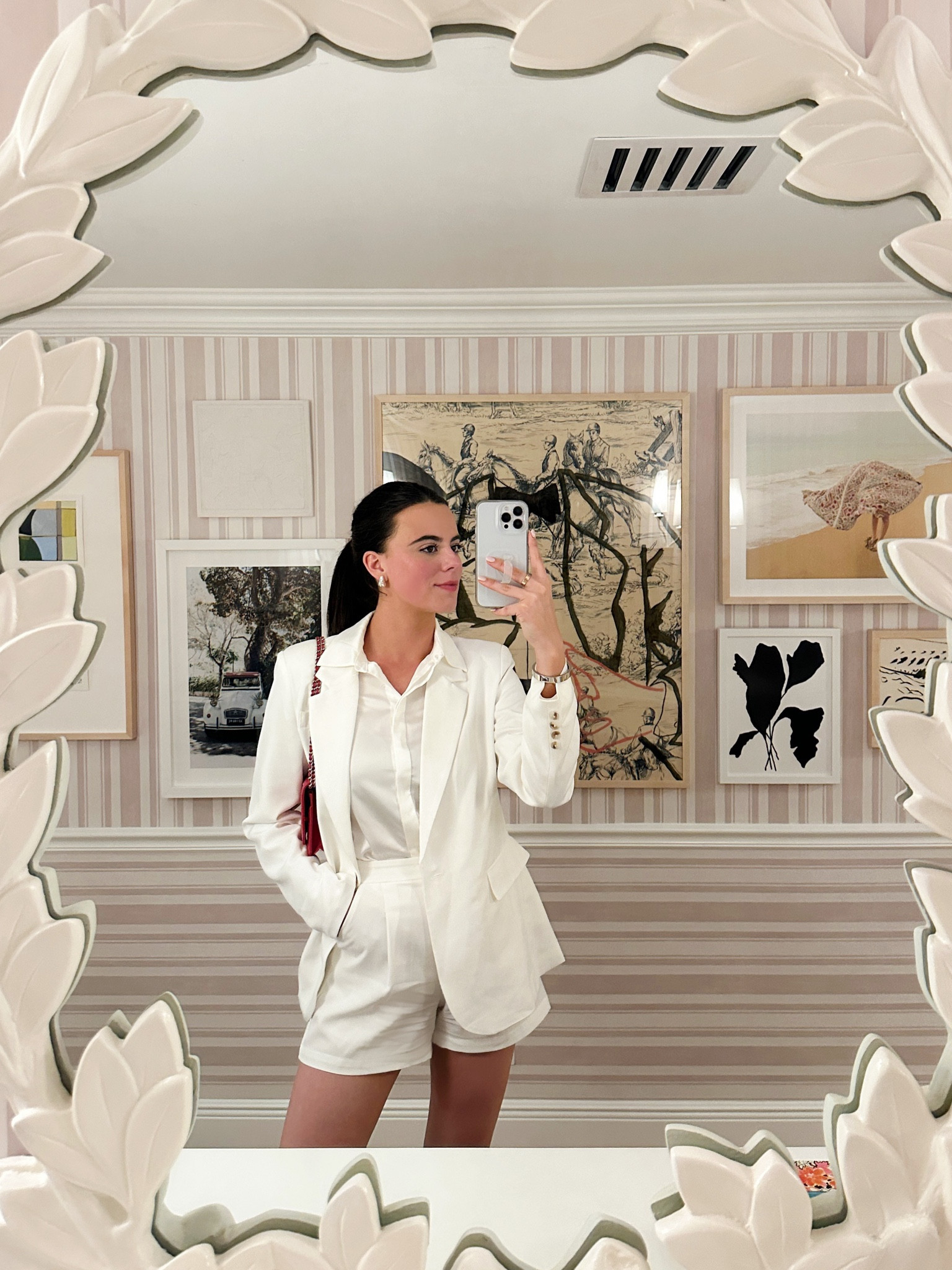 Dinner outfit in Palm Beach! My set is from Amazon as is my white blouse!