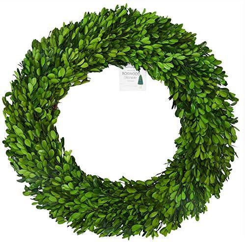 BoxwoodValley 24 inch XX-Large Preserved Boxwood Wreath, Wedding Home Decoration, Farmhouse Style... | Amazon (US)