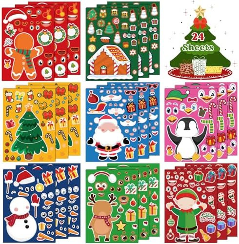 OHOME Christmas Stickers - Stocking Stuffers for Kids - DIY Christmas Crafts for Kids - Kids Xmas... | Amazon (US)