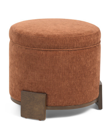 18x17 Chantel Wood Base Storage Ottoman | TJ Maxx