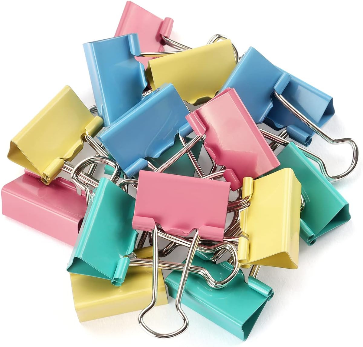 ZZTX Binder Clips Paper Clamps Clips Medium Size, Assorted Color, 1.3 Inches, 24 Pieces | Amazon (US)