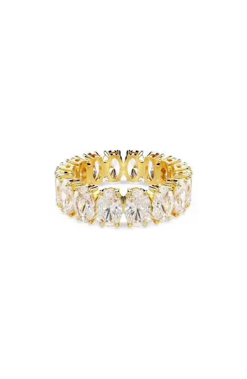 Swarovski Matrix Oval Cut Crystal Eternity Ring in Gold/White at Nordstrom, Size 5 | Nordstrom