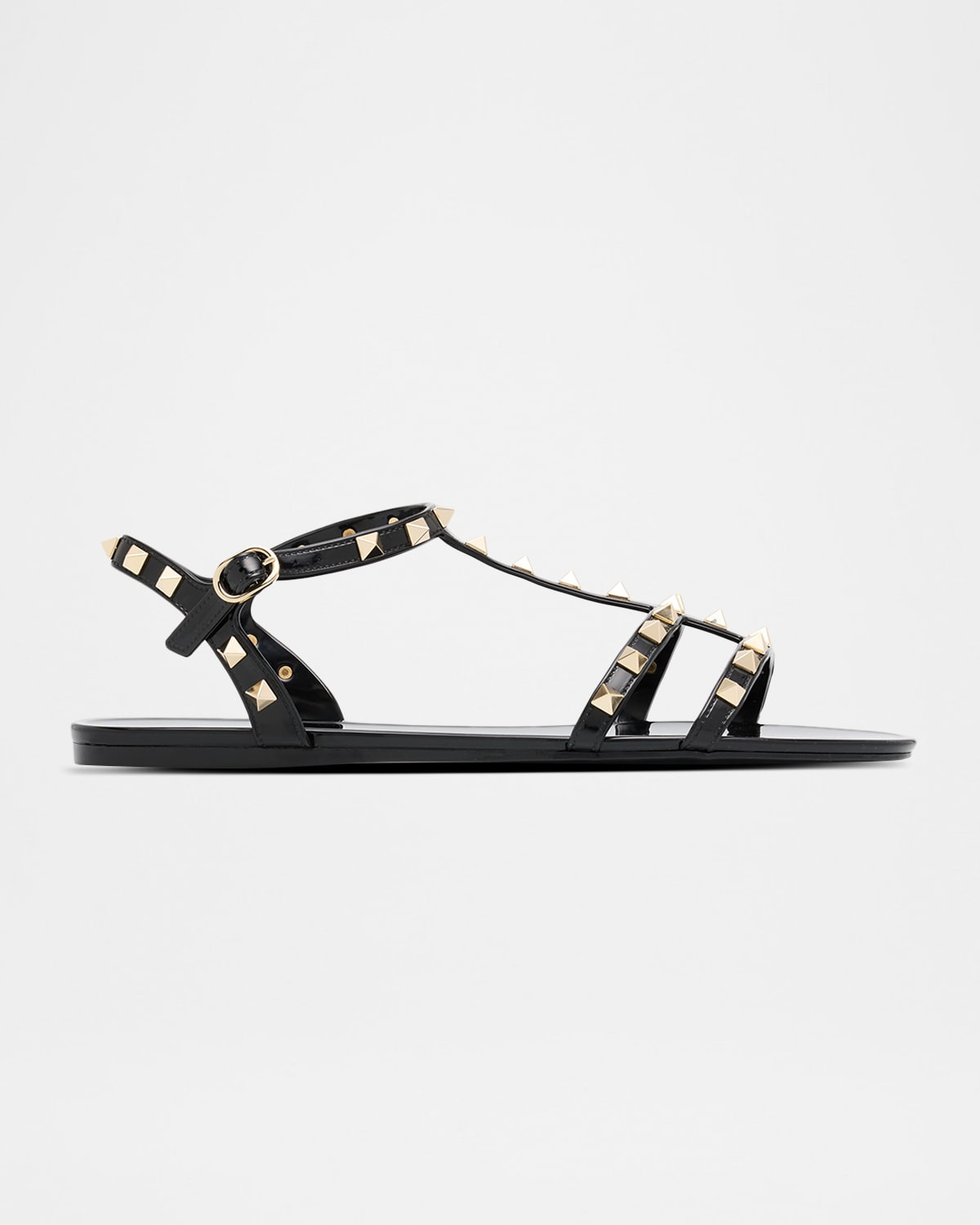 Rockstud Jelly Flat Gladiator Sandals | Neiman Marcus