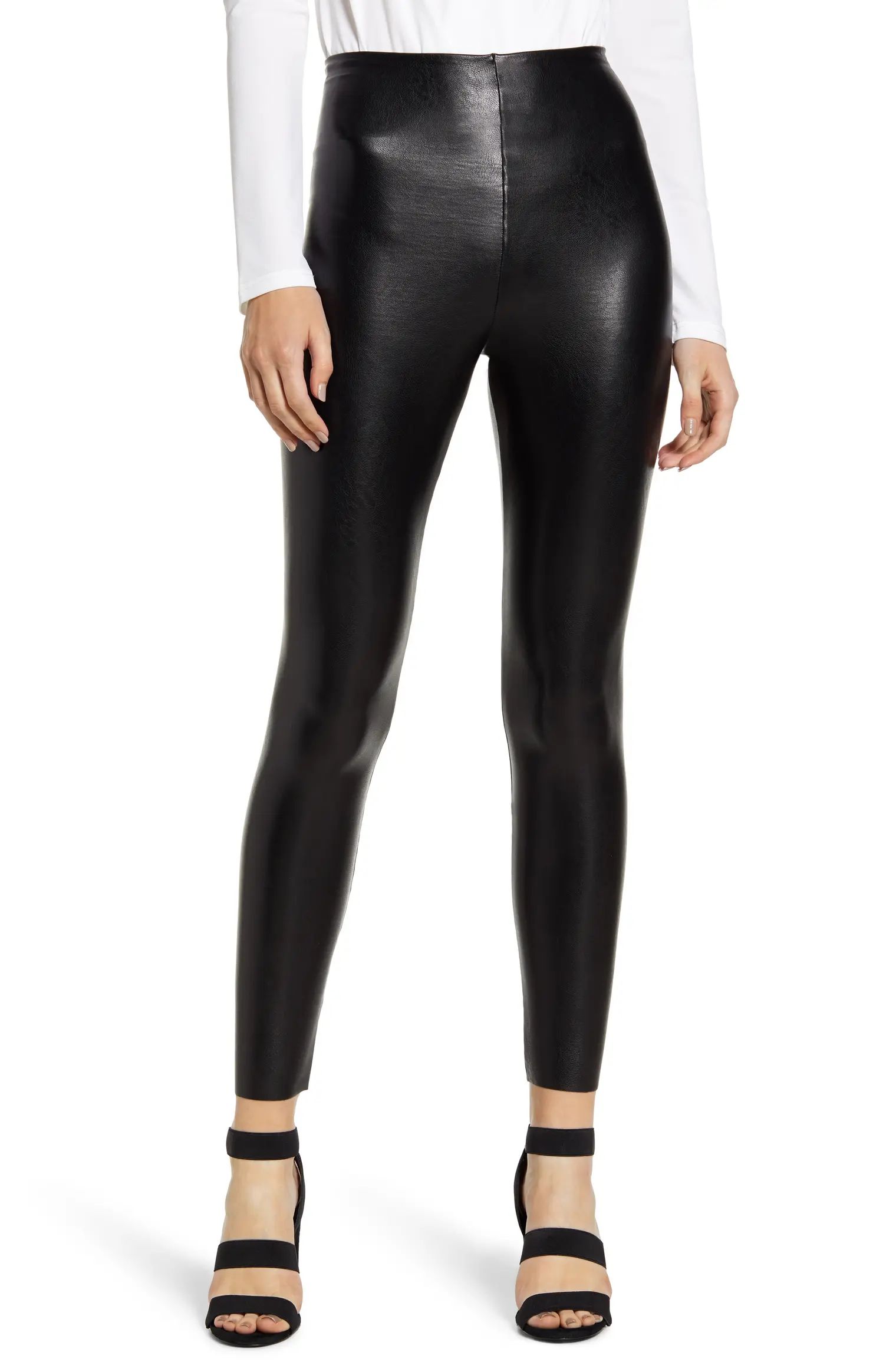 Faux Leather Control Ankle Leggings | Nordstrom