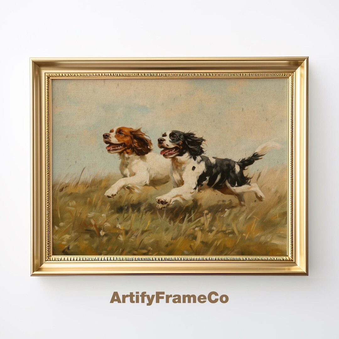 Vintage Dogs Painting Print, English Spaniels PRINTABLE Digital Download, Digital Wall Art, Downl... | Etsy (US)