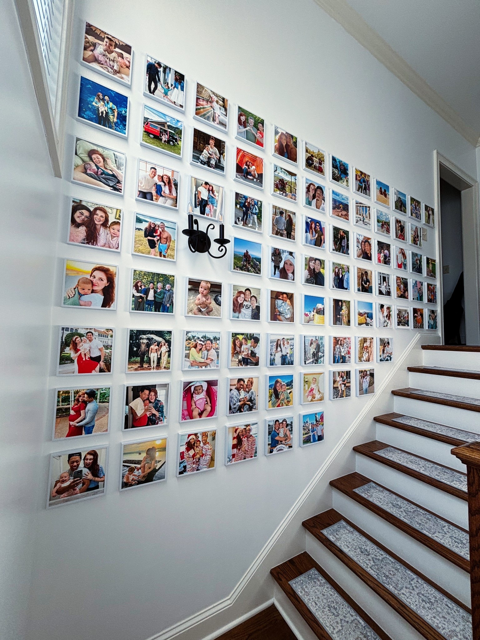 I made a memory wall and I don’t regret it in the least. Walking past this every day makes me so happy! We add to it every year, and it has become such a fun part of our home. Also, not the main focus but the stair carpet adhesives are a MUST with kids. They really help get a grip while also being trendy and cute.
#mixtiles #homedecor #walldecor #pictures #photos #memories

#LTKHome #LTKFamily #LTKFindsUnder50