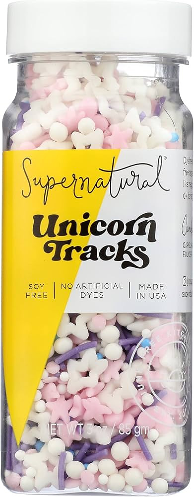 Supernatural Unicorn Tracks Confetti Sprinkles, Natural, Soy Free, 3 Ounces (Pack Of 6) | Amazon (US)