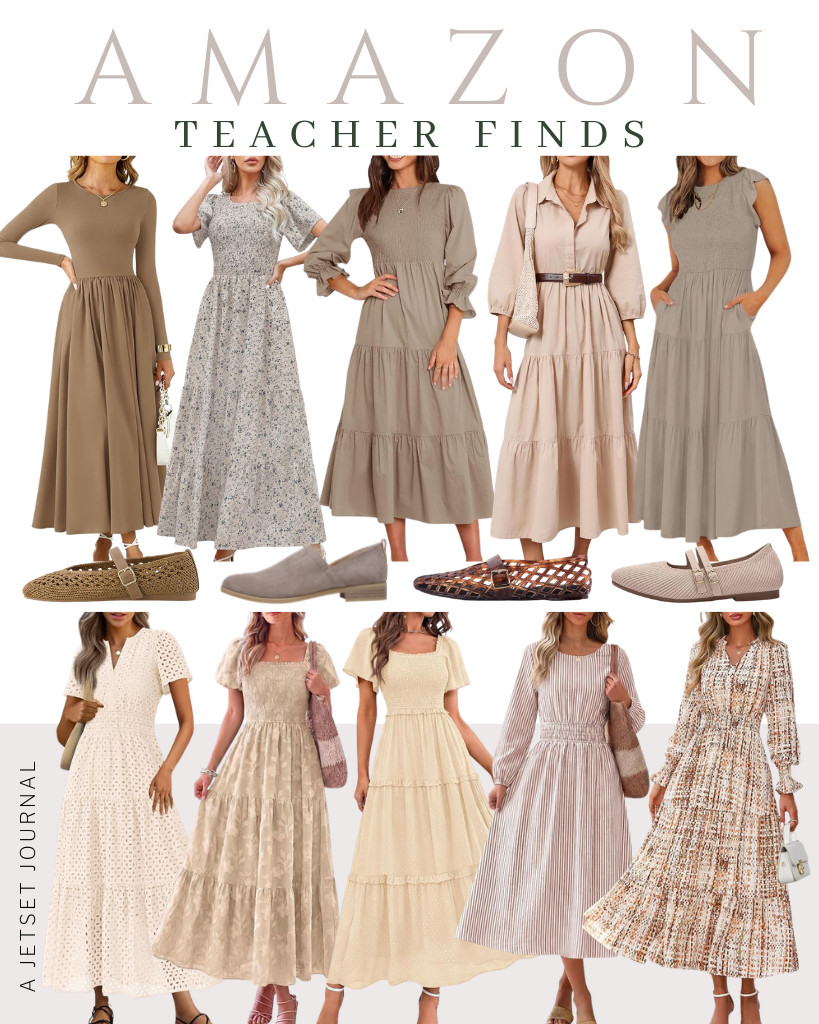 Are you ready for new Teacher Outfit Ideas? A lot of stylish dresses are featured in this week’s collection. This button-down maxi dress from YEXPINE is the first outfit on this list. Trendy outfits such as the ANRABESS long-sleeve midi dress and these PRETTYGARDEN maxi dresses are perfect for teachers! You can pair these with CUSHIONAIRE flats or Dr. Scholl’s ankle boots for a chic look. 

 #LTKSeasonal #LTKSaleAlert #LTKTravel