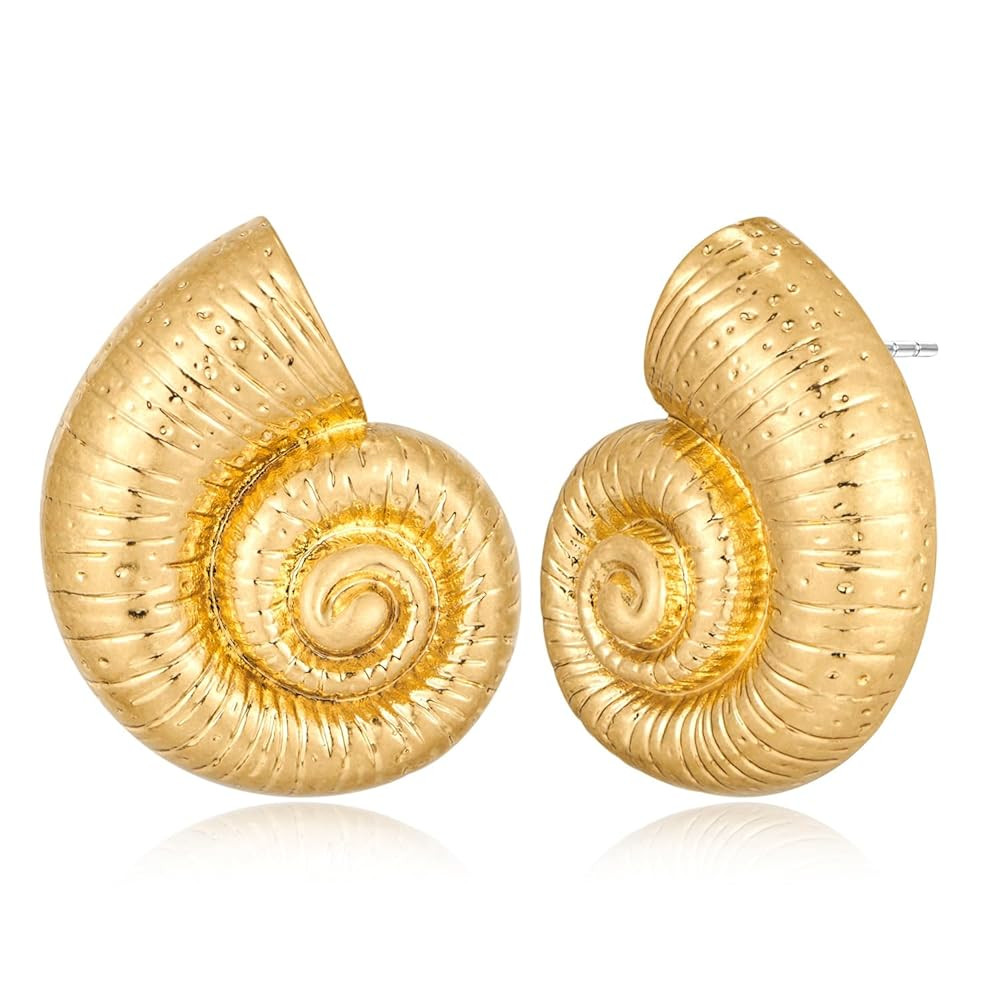 LILIE&WHITE Conch Sell Gold Earrings - Women's Love Knot & Angel Wings Stud Earrings | Amazon (US)
