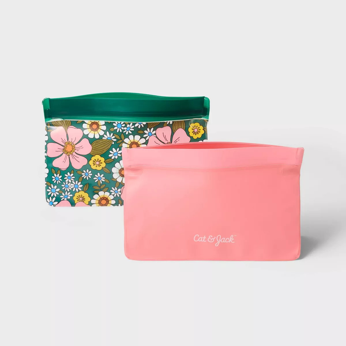 Kids' 2pc Reusable Sandwich Bag - Cat & Jack™ Flower: BPA-Free Plastic, Self-Stick Seal | Target
