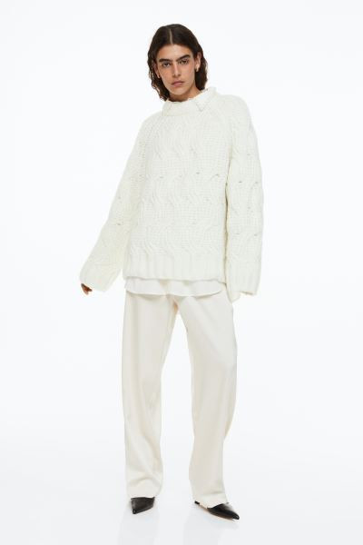 Oversized Cable-knit Wool-blend Sweater | H&M (US + CA)
