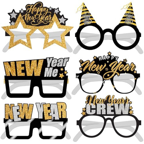 KatchOn, Happy New Year Glasses 2025 - Pack of 6 | Happy New Years Eve Glasses for Happy New Years Decorations 2025 | Happy New Year Eye Glasses, New Years Eve Party Supplies 2025 | NYE Party Supplies | Amazon (US)