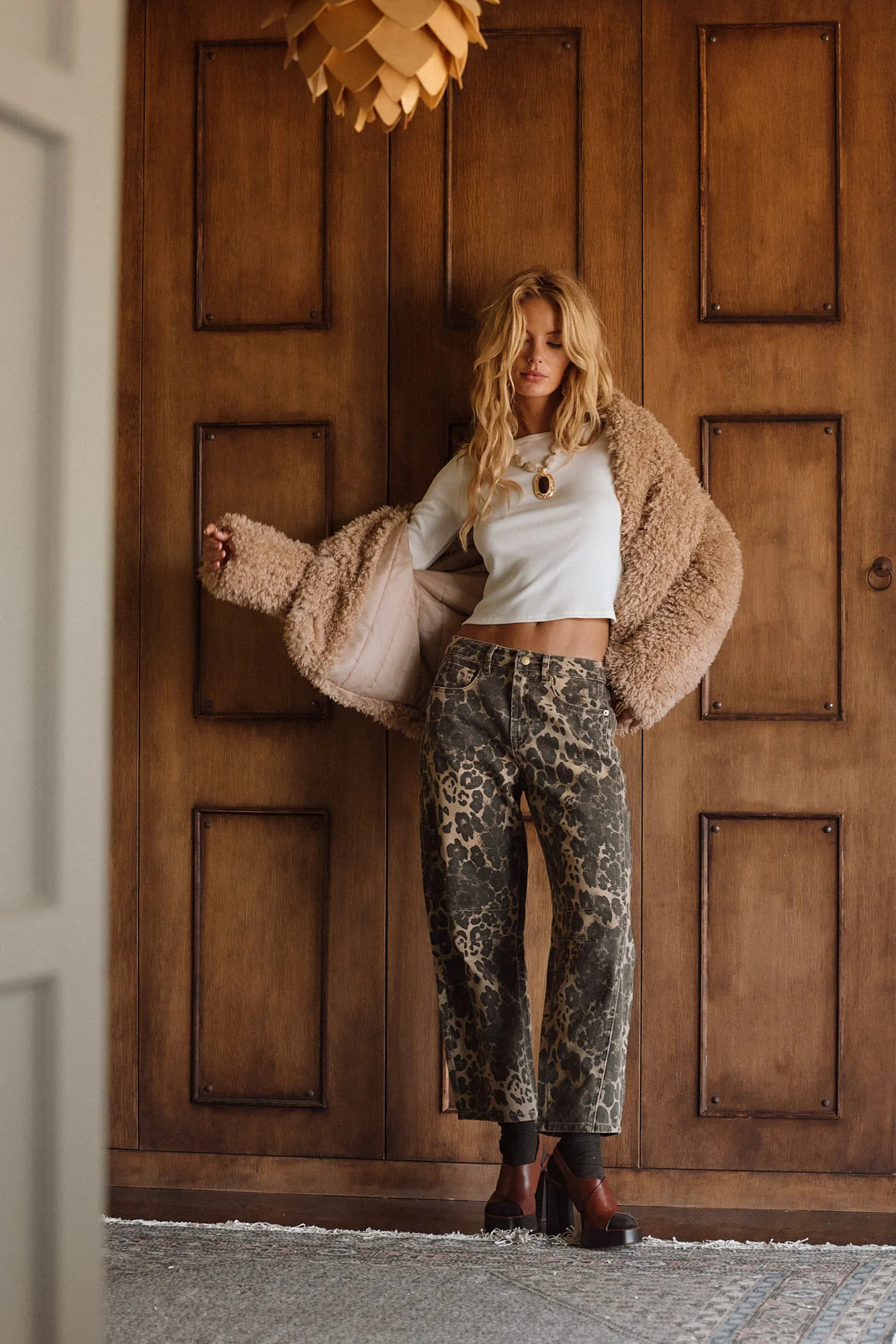 Muse Leopard Barrel Jeans | 12th Tribe