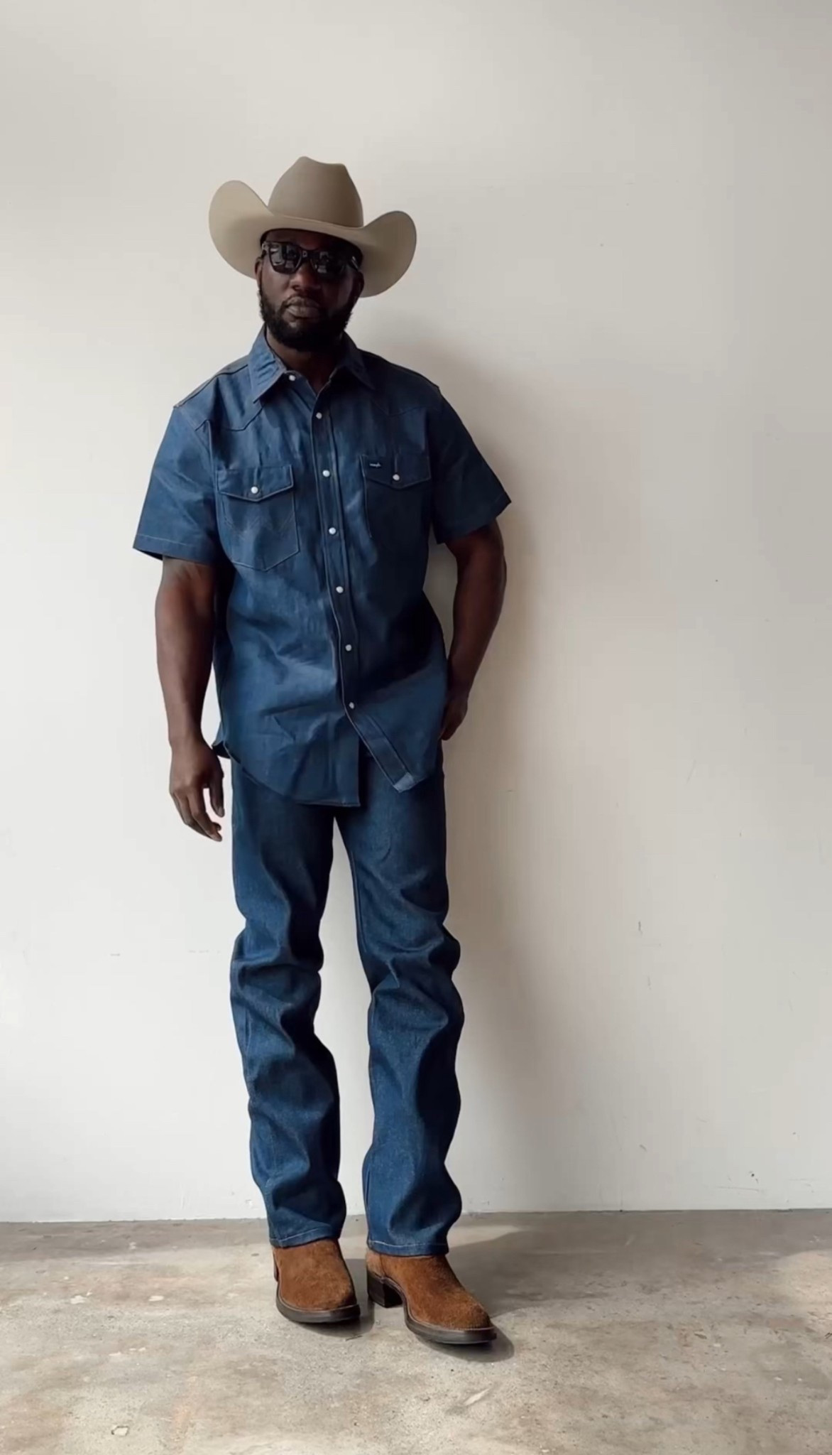 Classic cowboy denim on denim outfit by @Wrangler 

#LTKootd #LTKActive #LTKMens