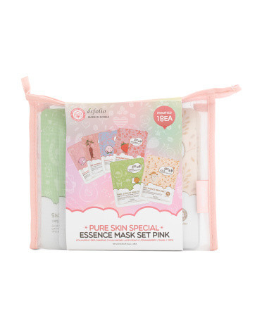 Set Of 18 Assorted Face Masks With Pouch | TJ Maxx