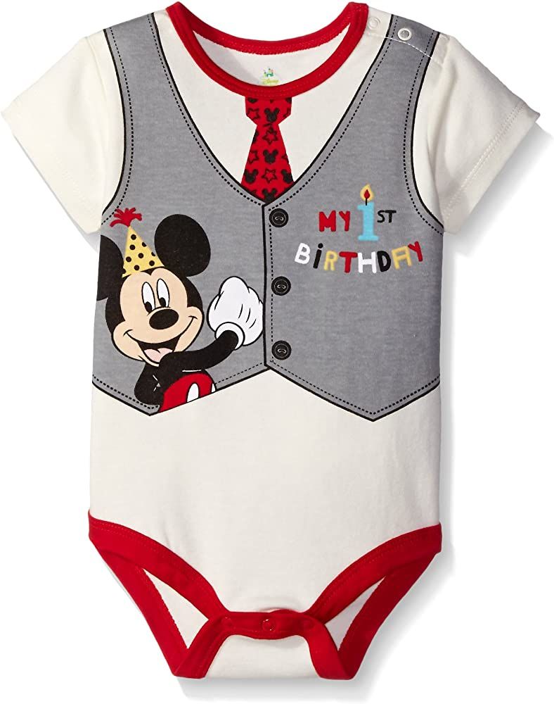 Disney baby-boys Mickey My First Birthday Creeper | Amazon (US)