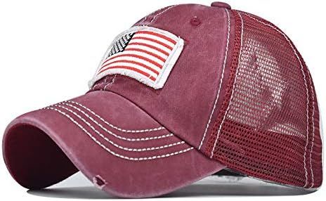 Unisex Baseball Caps Distressed USA American Flag Patch Washed Cotton Embroidered Mesh Snapback T... | Amazon (US)
