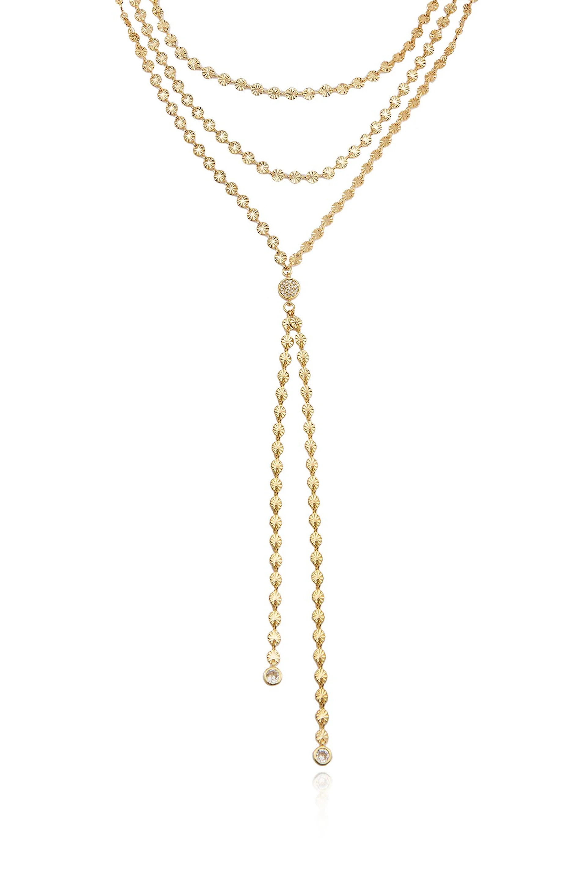 Royal Layered Chain Lariat Necklace | Ettika