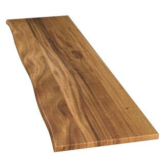 8 ft. L x 25 in. D Finished Saman Solid Wood Butcher Block  Countertop in with Live Edge | The Home Depot