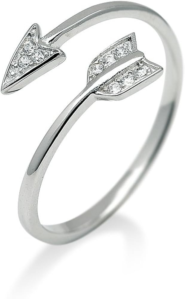 925 Sterling Silver Arrow Ring Fashion Adjustable Ring Minimalist Jewelry | Amazon (US)