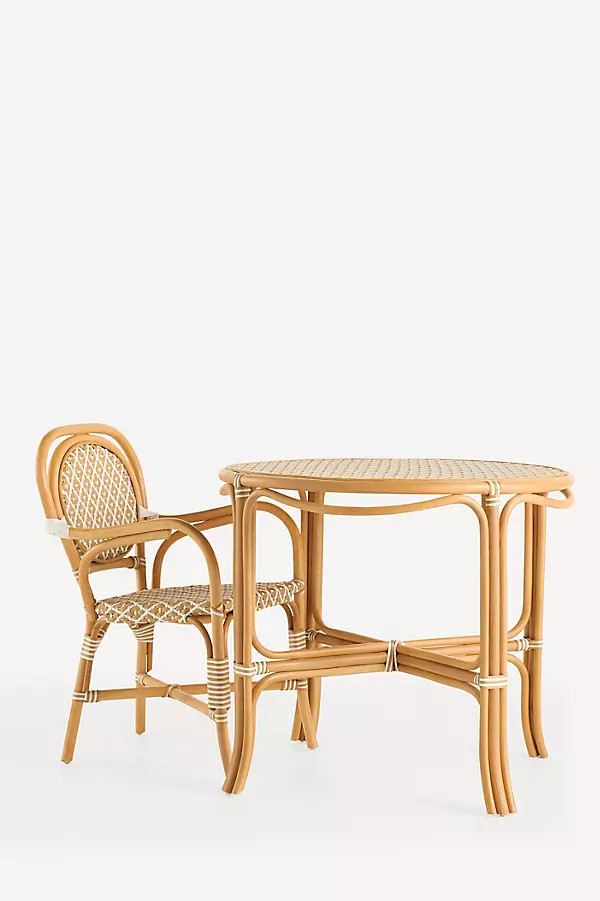 Coastal Indoor/Outdoor Rattan Bistro Table | Anthropologie (US)