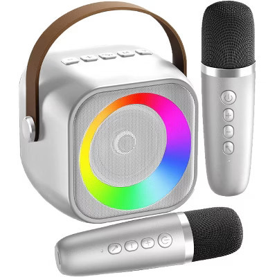 Mini Mic Pro Karaoke Machine with Microphones, Silver | Target