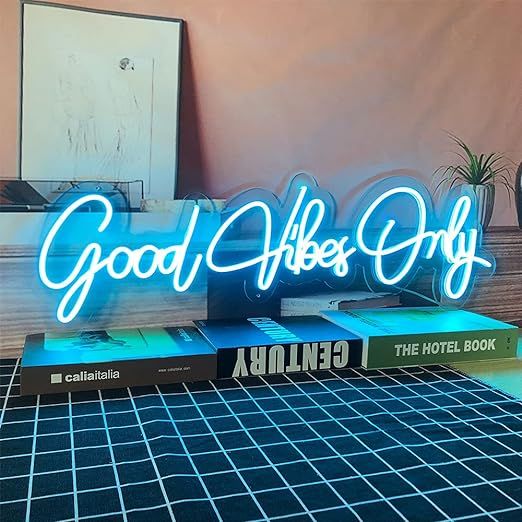 HDJSIGN Neon Sign Good Vibes Only LED Light Signs Home Decor Wall Bedroom Neon Sign Bar Club Stor... | Amazon (US)