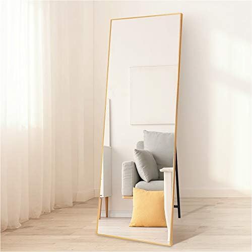 ZHUNFA Gold Full Length Mirror Floor Mirror, 63X20 Inch Hanging Standing or Leaning Dressing Mirr... | Amazon (US)