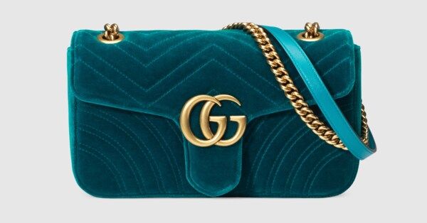 GG Marmont velvet shoulder bag | Gucci (UK)