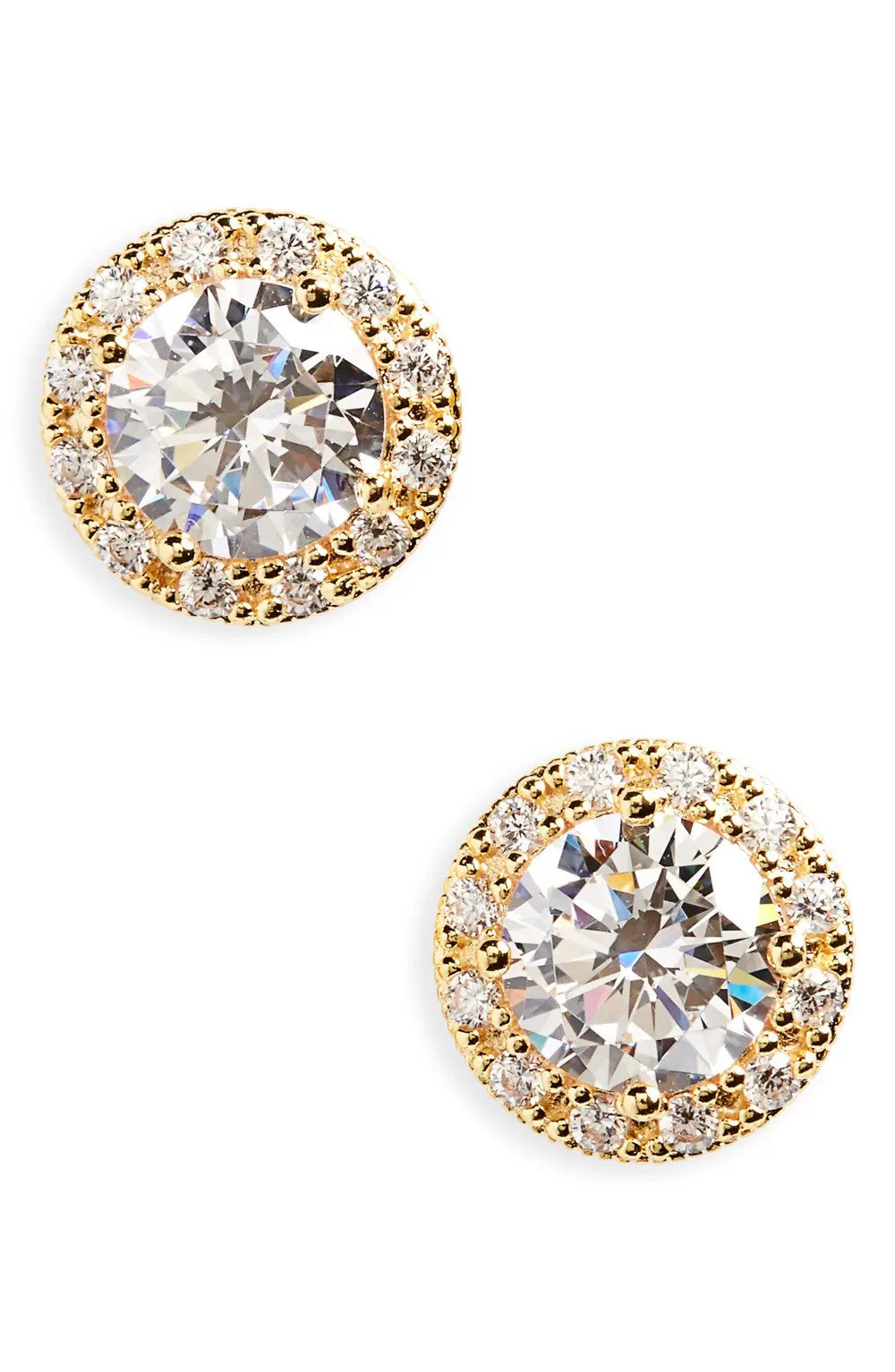 Nordstrom Pave Cubic Zirconia Stud Earrings in Gold at Nordstrom | Nordstrom Canada