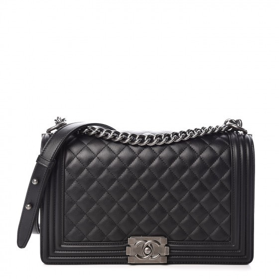 CHANEL Calfskin Quilted New Medium Boy Flap Black | Fashionphile