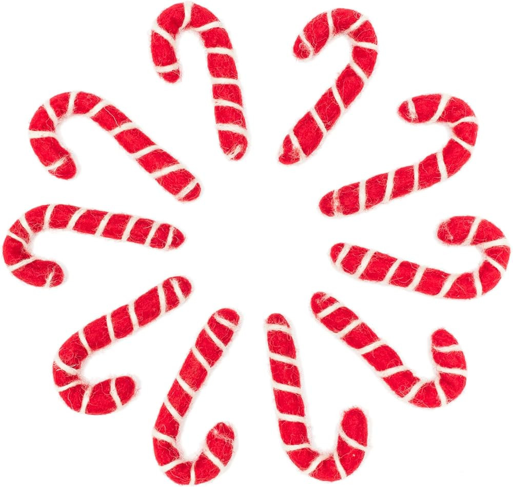 Glaciart One Felt Candy Cane Decoration (Red)- DIY Garland, Arts Crafts Supplies, Cute Home Decor... | Amazon (US)