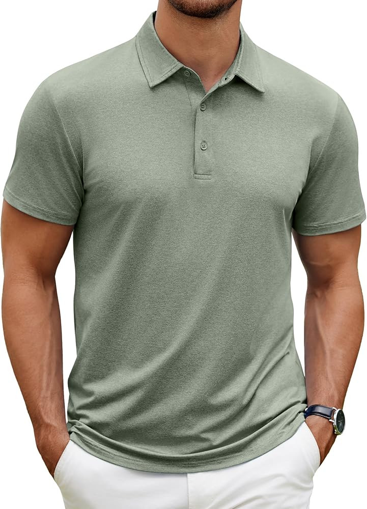 COOFANDY Men's Polo Shirt Golf Quick Dry Performance Short Sleeve Moisture Wicking Athletic Polo ... | Amazon (US)