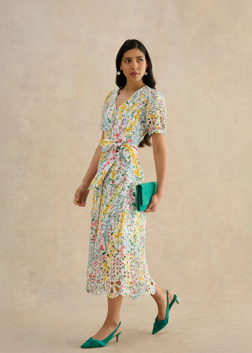 Christie Floral Broderie Dress | Hobbs UK | | Hobbs