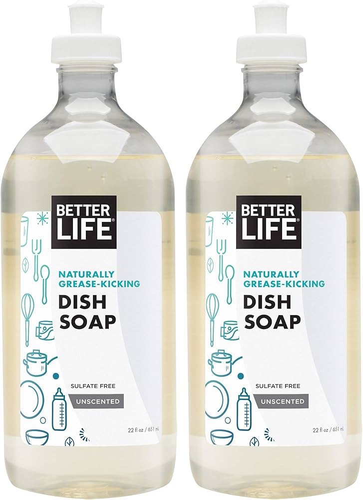 Better Life Dish Soap - Liquid Dishwashing Soap with Vitamin E and Aloe for Home & Kitchen Sink -... | Amazon (US)