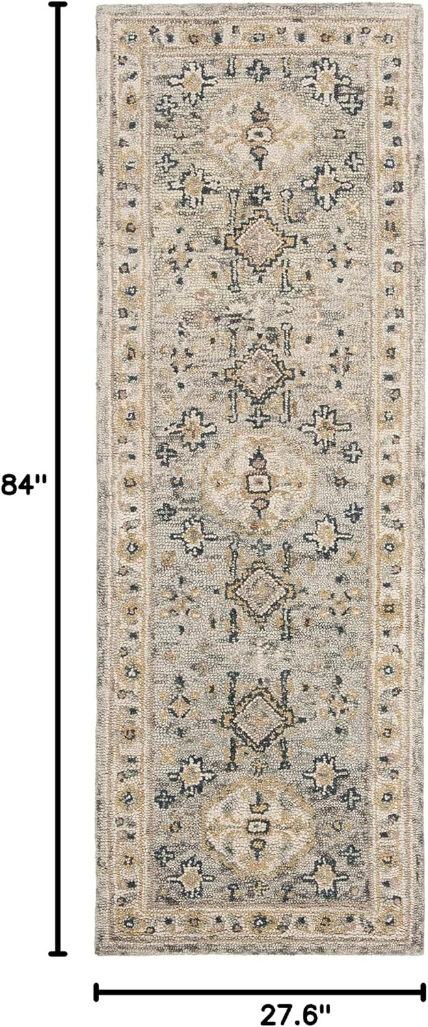 SAFAVIEH Aspen Collection 2'3" x 7' Moss / Ivory APN601W Handmade Traditional Wool Runner Rug | Amazon (US)