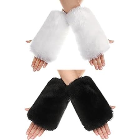 LL-partner Fingerless Fur Gloves-Smooth Furry Gloves-Soft Fuzzy Women,Girls Warmer Gloves | Amazon (US)