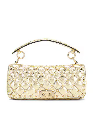 Valentino Garavani Rockstud Spike Shoulder Bag in Star Gold | FWRD | FWRD 