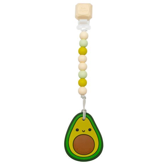 Loulou Lollipop Silicone Teether with Clip - Avocado | Target