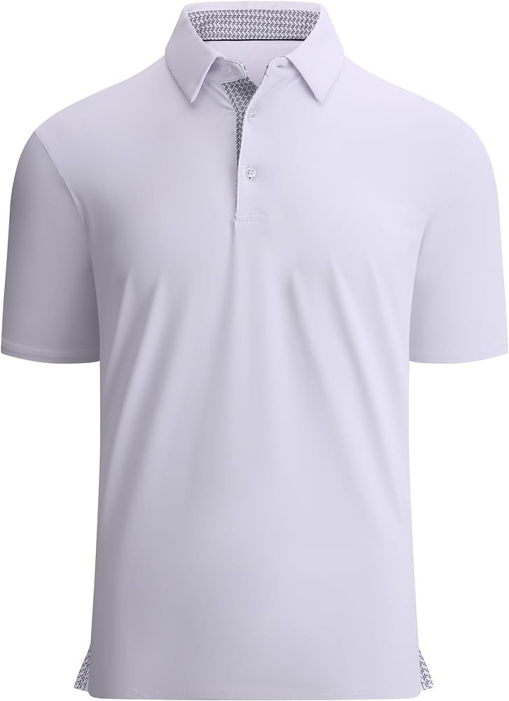 Alex Vando Mens Golf Shirt Moisture Wicking Quick-Dry Solid Short Sleeve Polo Shirts for Men | Amazon (US)