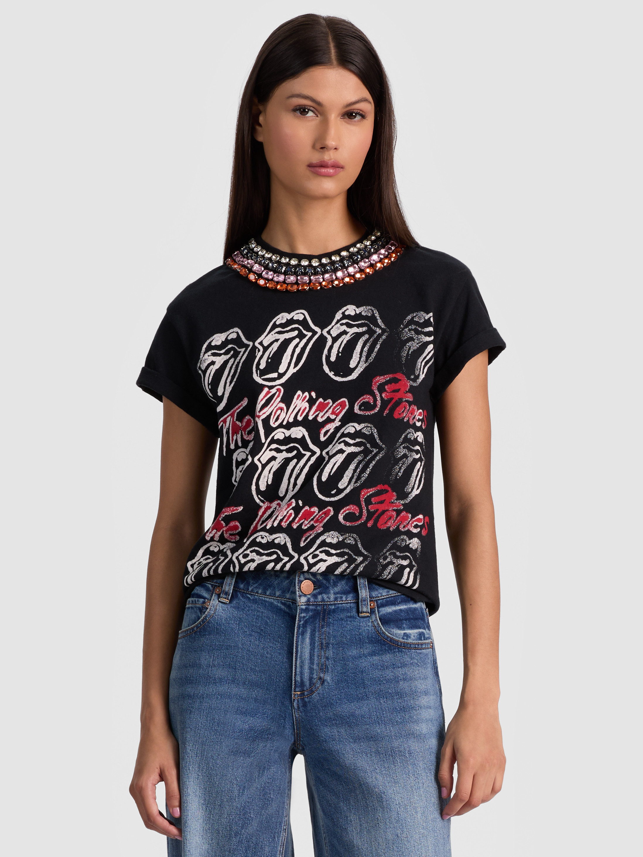 alice + olivia MAXIE EMBELLISHED BAND TEE | Alice + Olivia