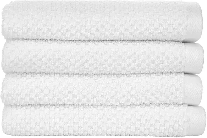 Nate Home by Nate Berkus 100% Cotton Textured Rice Weave Bath Towel Set of  4, S