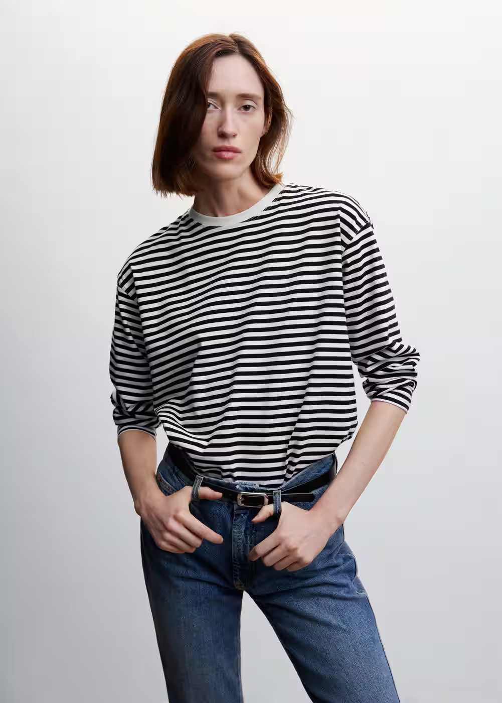 Rounded neck cotton t-shirt | MANGO (US)