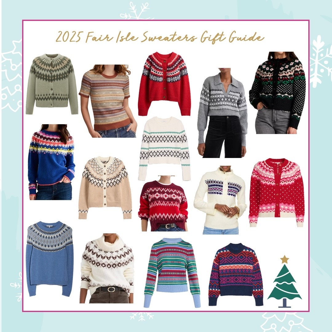 Shop these Fair Isle Sweaters for gifting or yourself!



#LTKSaleAlert
#LTKSeasonal
#FairIsleSweaters
#Sweaters
#WinterSweaters

#LTKCyberWeek #LTKGiftGuide #LTKHoliday