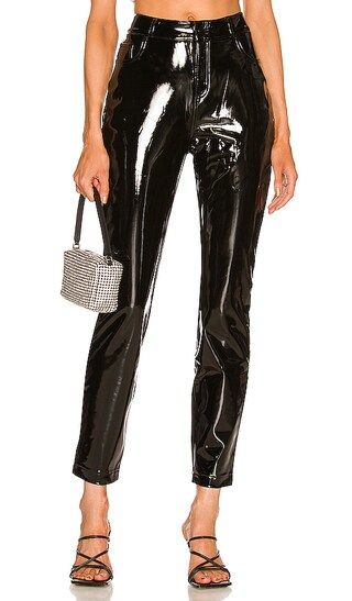 Faux Patent Leather Five Pocket Pant in Black | Revolve Clothing (Global)