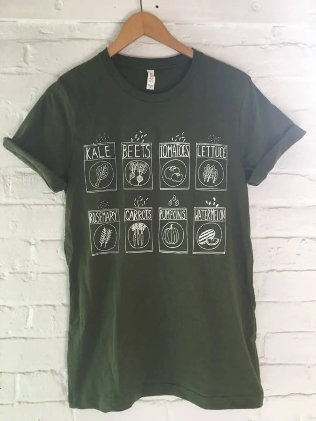 Garden T-shirt Kale Shirt Clothing Gift Foodie Gardening - Etsy | Etsy (US)